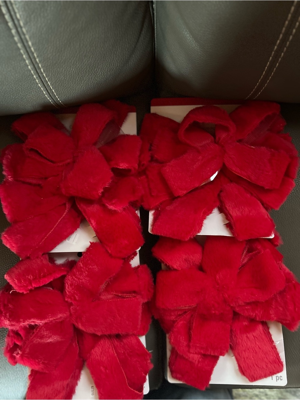 Celebrate It Red fluffy tree bows - set of 4